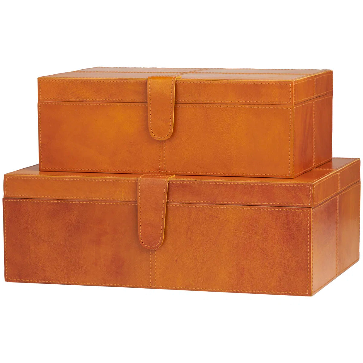 Brownsburg 2 Piece Handmade Faux Leather Decorative Box Set