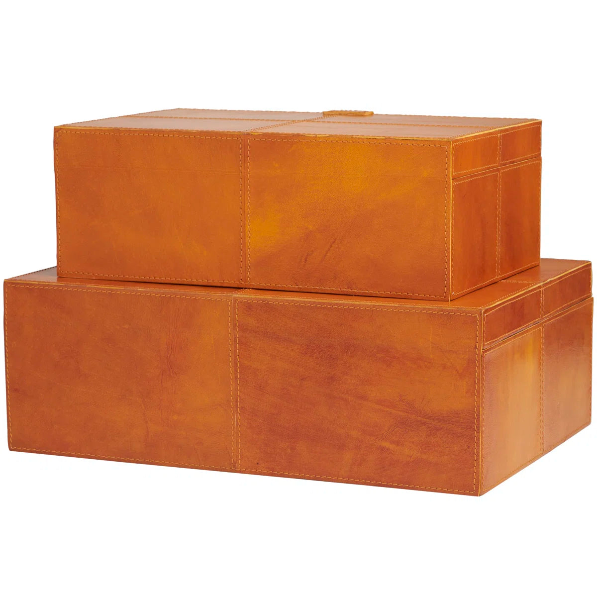 Brownsburg 2 Piece Handmade Faux Leather Decorative Box Set